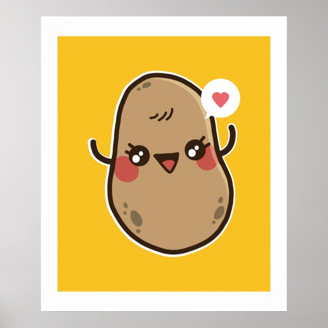 Funny Kawaii Potato Cute Girls Tonåring grafikpres Poster (Framsidan)