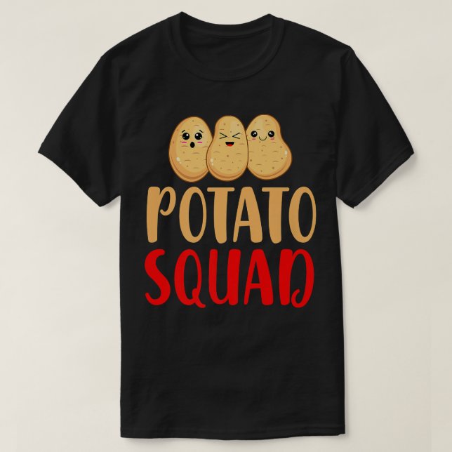 Funny Kawaii Potato Squad Vegan Vegetarian Team T Shirt (Design framsida)