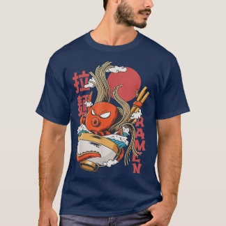 Funny Kawaii Ramen Cute Anime octopus Japanese Asi T Shirt