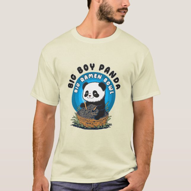 Funny Kawaii Ramen Panda T Shirt (Framsida)