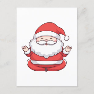 Funny Kawaii Santa Yoga Meditation Tilläggskort