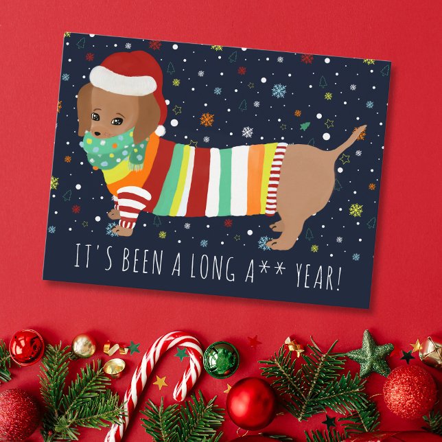 Funny Kawaii Sause Hund jul 2021 Helgdag Vykort (Skapare uppladdad)