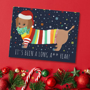 Funny Kawaii Sause Hund jul 2021 Helgdag Vykort