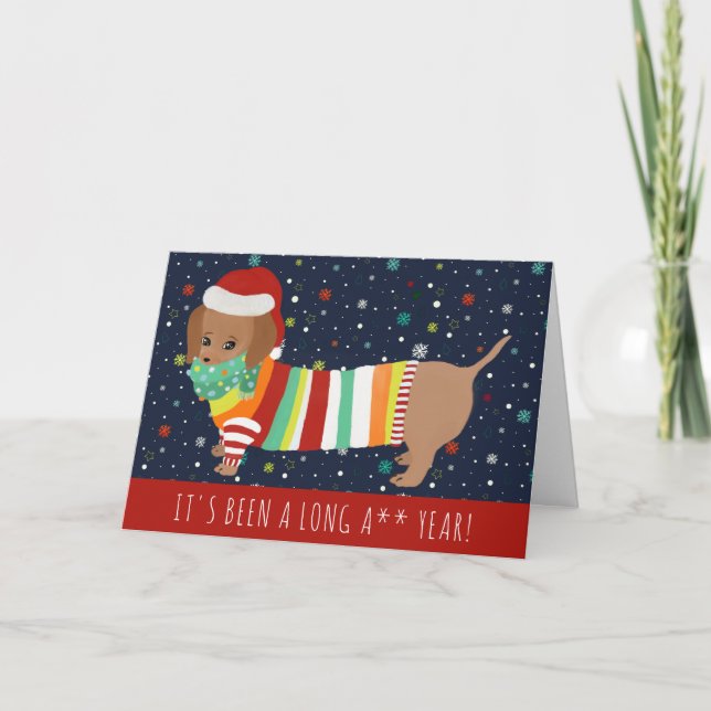 Funny Kawaii Sause Hund jul 2021 Helgkort (Framsida)