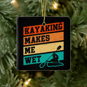 Funny Kayak Älskare Kayaking Retro River Kayaker Julgransprydnad Keramik