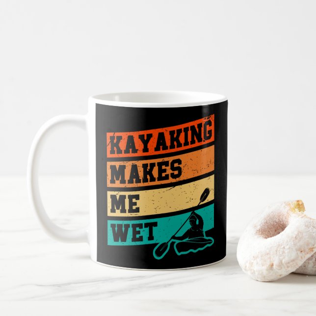 Funny Kayak Älskare Kayaking Retro River Kayaker Kaffemugg (Med munk)