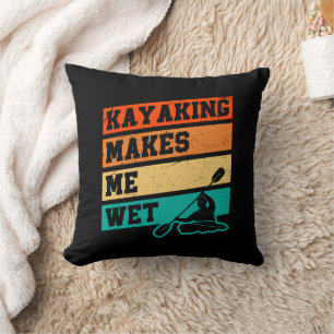 Funny Kayak Älskare Kayaking Retro River Kayaker Kudde