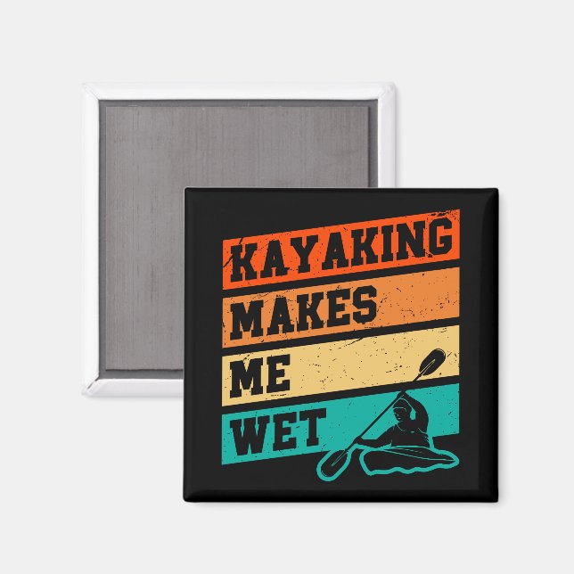 Funny Kayak Älskare Kayaking Retro River Kayaker Magnet (Front/Back)