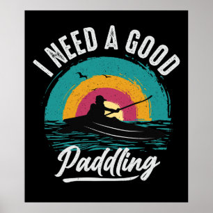 Funny Kayak behöver en Bra Paddling Poster