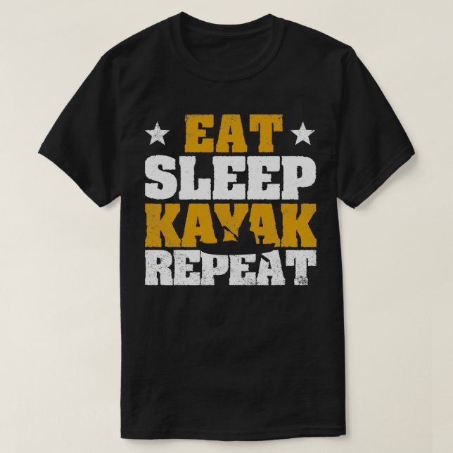 Funny Kayak Canoe Boating Kayaker Eat Soat T Shirt (Design framsida)