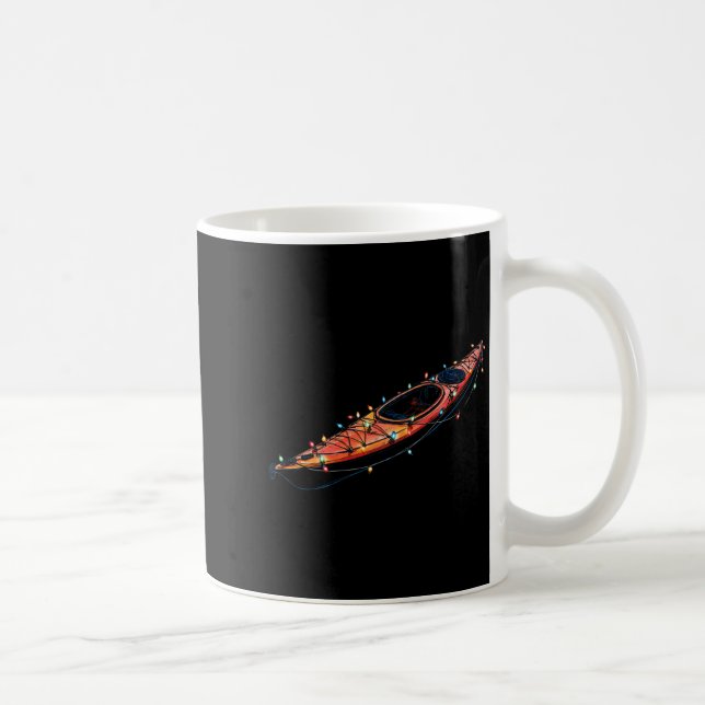 Funny Kayak Christmas Graphics Lights Lover Kayaki Kaffemugg (Höger)