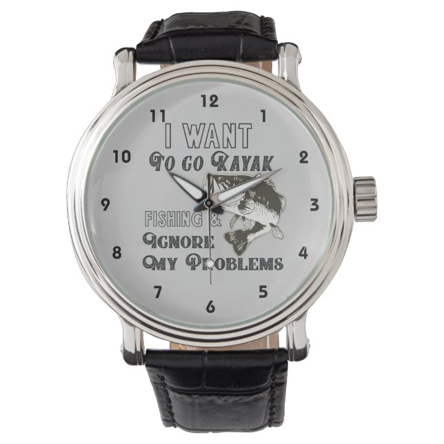 Funny Kayak Fishing Bass Watch Armbandsur (Framsida)