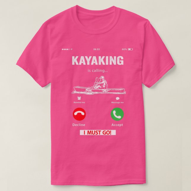 Funny Kayak Kayak Älskare presenterar Kayaking Kay T Shirt (Design framsida)