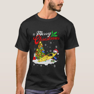 Funny Kayaking Älskare Julafton Lighting Santa Kay T Shirt
