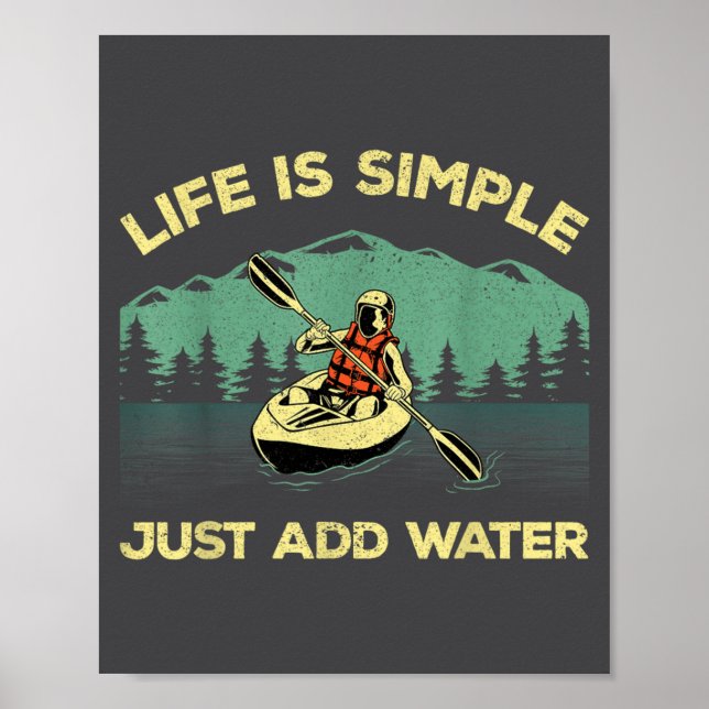 Funny Kayaking Design For Men Women Paddling Canoe Poster (Framsidan)