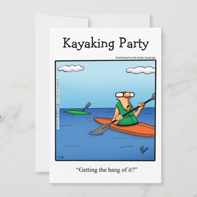 Funny Kayaking Party-inbjudan Inbjudningar (Framsida)
