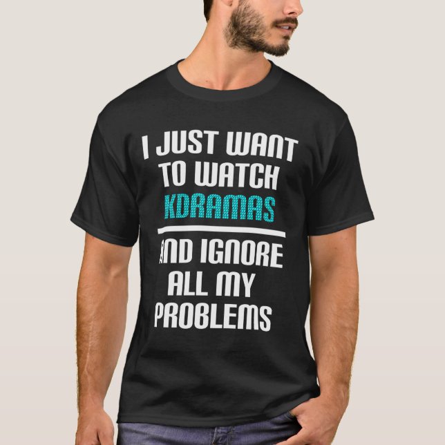 Funny Kdrama ignorerar alla mina problem koreanska T Shirt (Framsida)