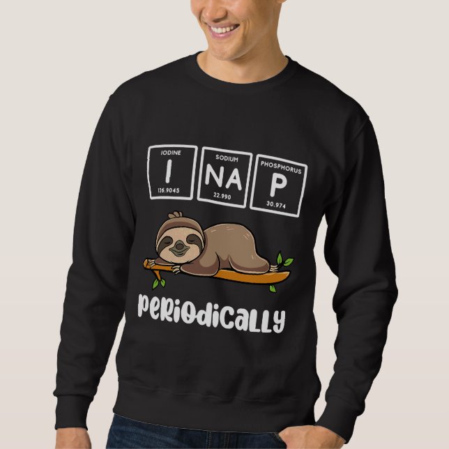 Funny kemi Science Sloth I Nap Lång Ärmad Tröja (Framsida)