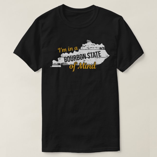 Funny Kentucky Bourbon State of Mind Derby T Shirt (Design framsida)