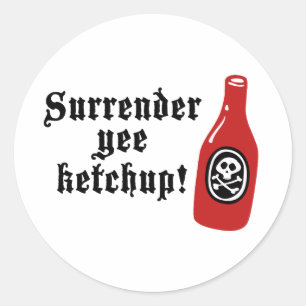 Funny Ketchup Pirat Runt Klistermärke
