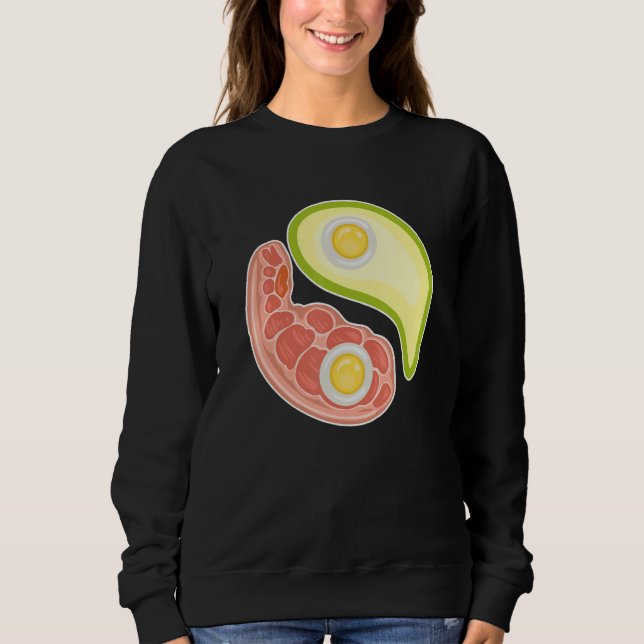 Funny Keto Diet Meat Eggs Avocado Ying Yang Zen Sy T Shirt (Framsida)