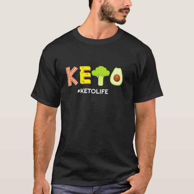 Funny Keto Diet Tee Ketones Low Carb Keto Die (Framsida)