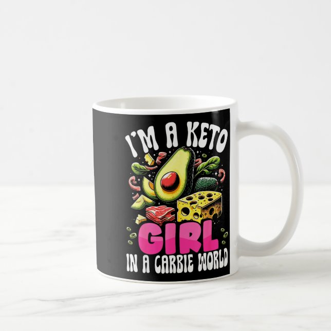 Funny Keto Gift - I'm A Carbie Girl In A Keto Worl Kaffemugg (Höger)