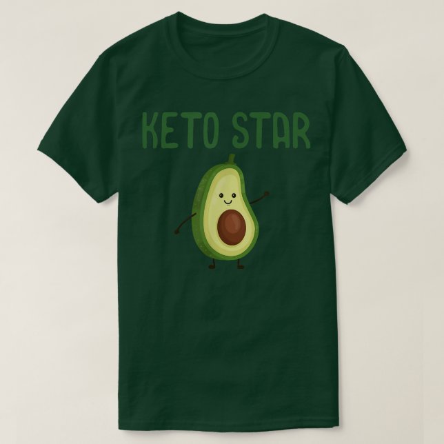 Funny Ketogen Keto Star Cute Avocado T Shirt (Design framsida)