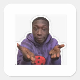 Funny Khaby Meme Vinyl Sticker Fyrkantigt Klistermärke