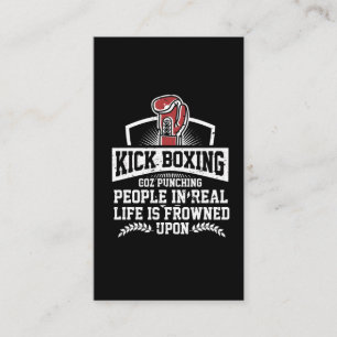 Funny Kickboxing Gift for Rude Martial Arts Boxer Visitkort