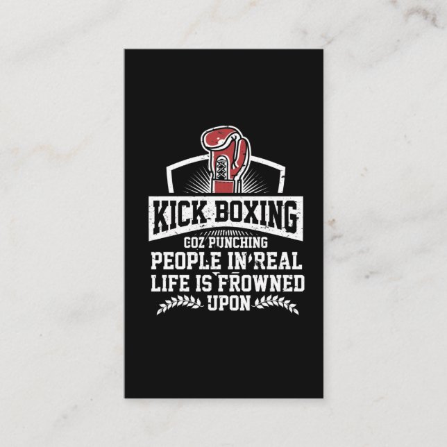 Funny Kickboxing Gift for Rude Martial Arts Boxer Visitkort (Framsida)