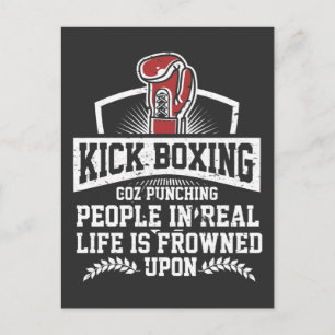 Funny Kickboxing Gift for Rude Martial Arts Boxer Vykort