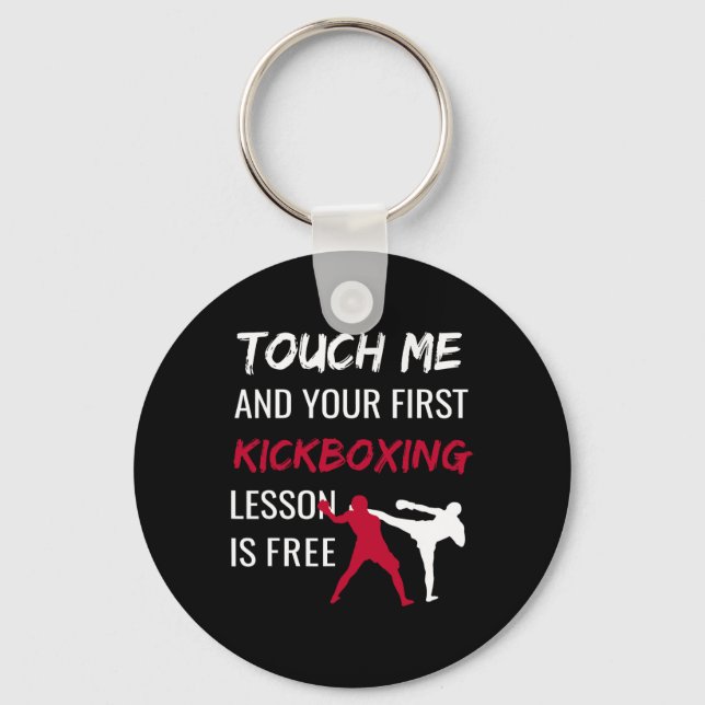 Funny Kickboxing Kick Boxing Sensei T Shirt Gift Nyckelring (Framsida)