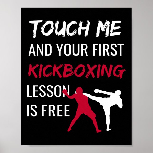 Funny Kickboxing Kick Boxing Sensei T Shirt Gift Poster (Framsidan)