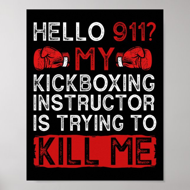 Funny Kickboxing Kickboxer Kickbox  Poster (Framsidan)