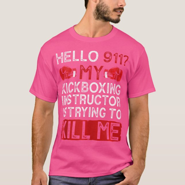 Funny Kickboxing Kickboxer Kickbox T Shirt (Framsida)