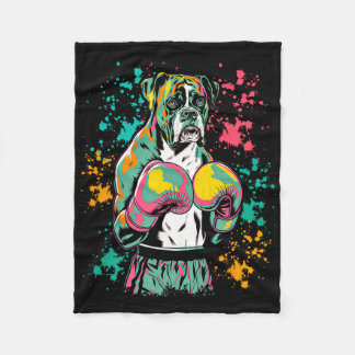 Funny Kickboxing Or Boxing Boxer Dog _1  Fleecefilt