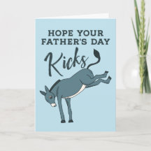 Funny Kicking Donkey Fars dag Card