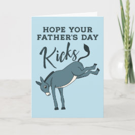 Funny Kicking Donkey Fars dag Card Kort
