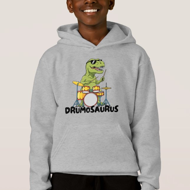 Funny Kid Drummer - Prehistoric Animal  T Shirt (Framsida)