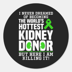 Funny Kidney Donor Art Manar Women Kidney Donation Runt Klistermärke