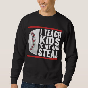 Funny Kids Baseball Coach Lång Ärmad Tröja