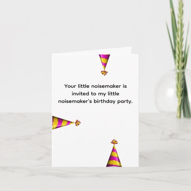 Funny Kids' Birthday Party Little Noisemakers Inbjudan (Framsida)