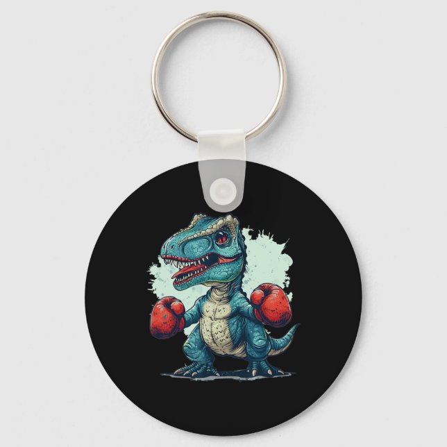Funny Kids Boxing Dinosaur With Boxing Gloves Cost Nyckelring (Framsida)