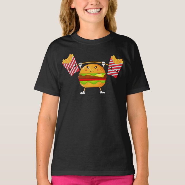 Funny Kids Cheeseburger T Shirt (Framsida)