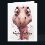 Funny Kids Cute och Lovable Rosa Dinosaur Birthday Kort<br><div class="desc">Det här är det söta och vänliga födelsedagskortet för rosa dinosauaur, det här Jurrasic cutie är inte ditt vanliga förhistoriska monster. Ansikte på kortet säger att det är allt, och oavsett vilken ålder ditt barn är, så kommer de säkert att kärlek detta på sitt speciella födelsedatum. Denna varelse har ett...</div>