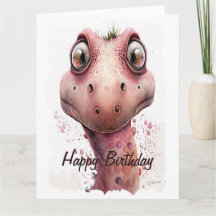 Funny Kids Cute och Lovable Rosa Dinosaur Birthday