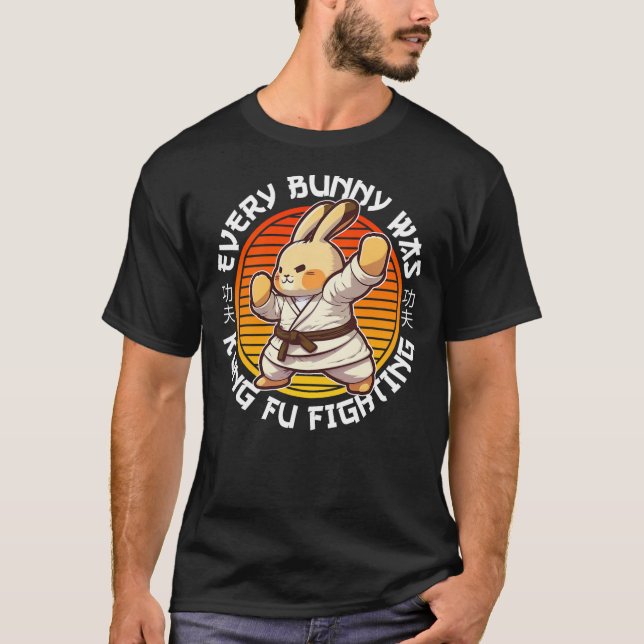 Funny Kids Easter Rabbit Every Bunny Was Kung Fu F T Shirt (Framsida)