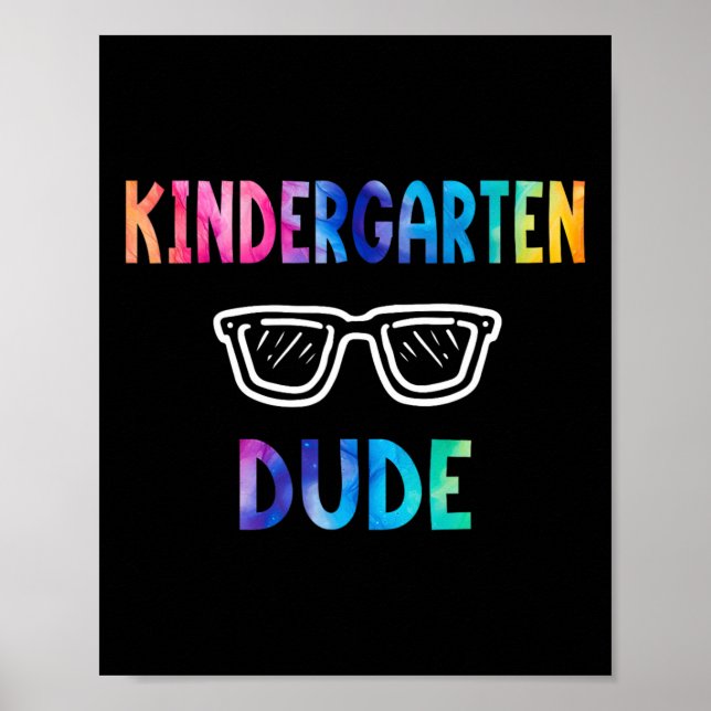 Funny Kids Rainbow Back to school Hej Kindergart Poster (Framsidan)