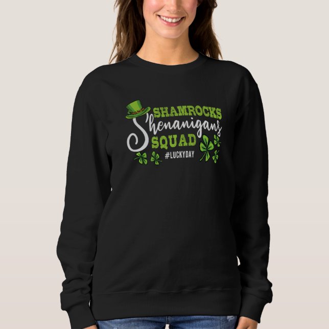 Funny Kids Shenanigans Squad Irish of Lucky Saint T Shirt (Framsida)